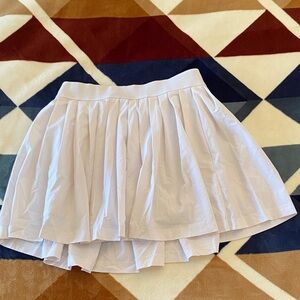 Athleta White Pleated Girls Skirt